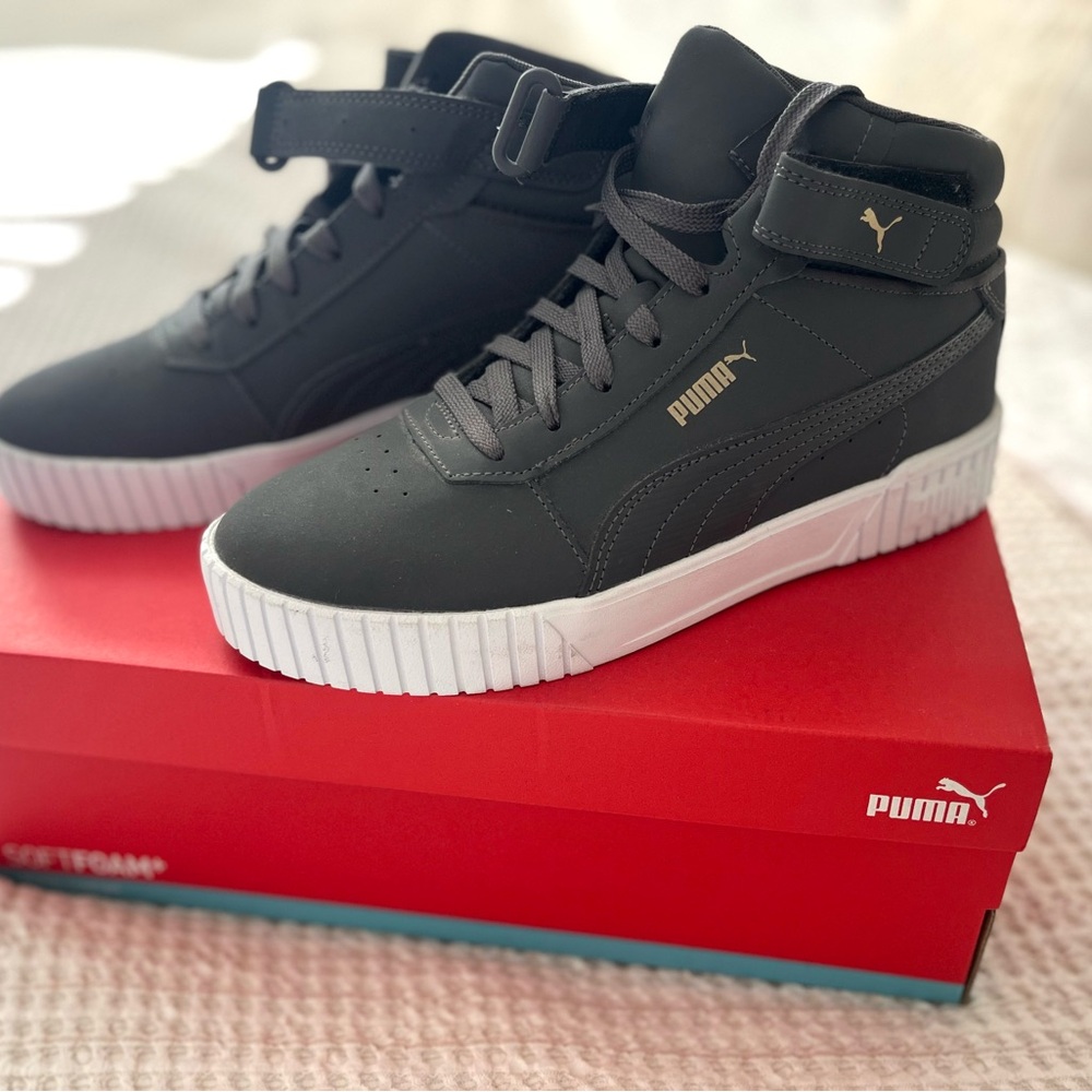 Puma Gray High-Tops with White Soles